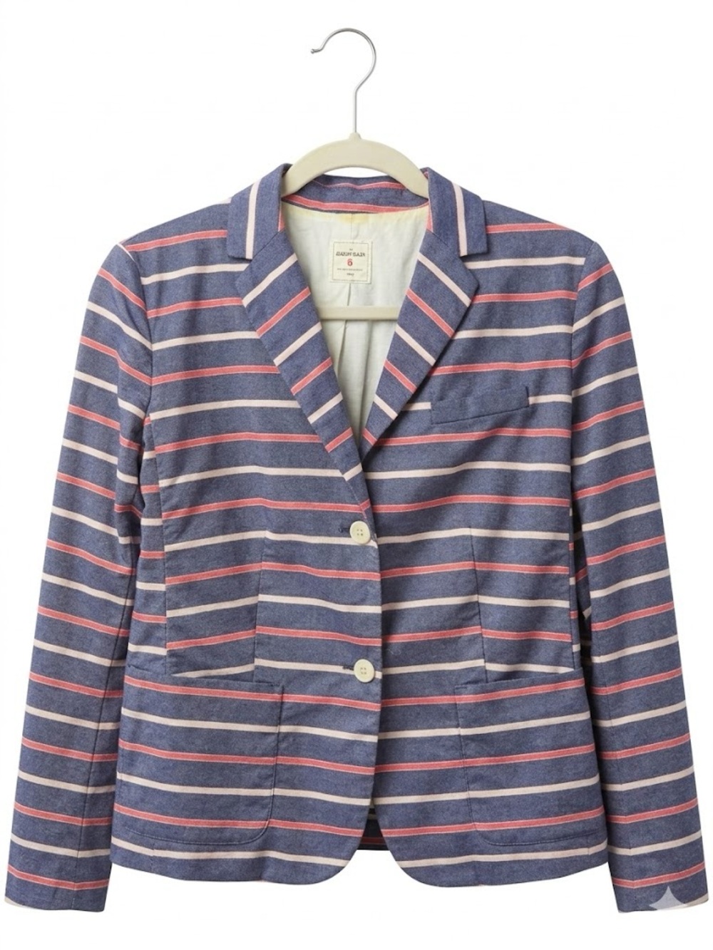 Gap Blue, Pink, and Red Striped Cotton Academy Blazer Women’s Size 6
